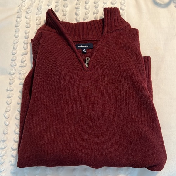 Men’s Croft & Barrow 1/4 Zip Sweater in Maroon Size Small - Picture 3 of 6